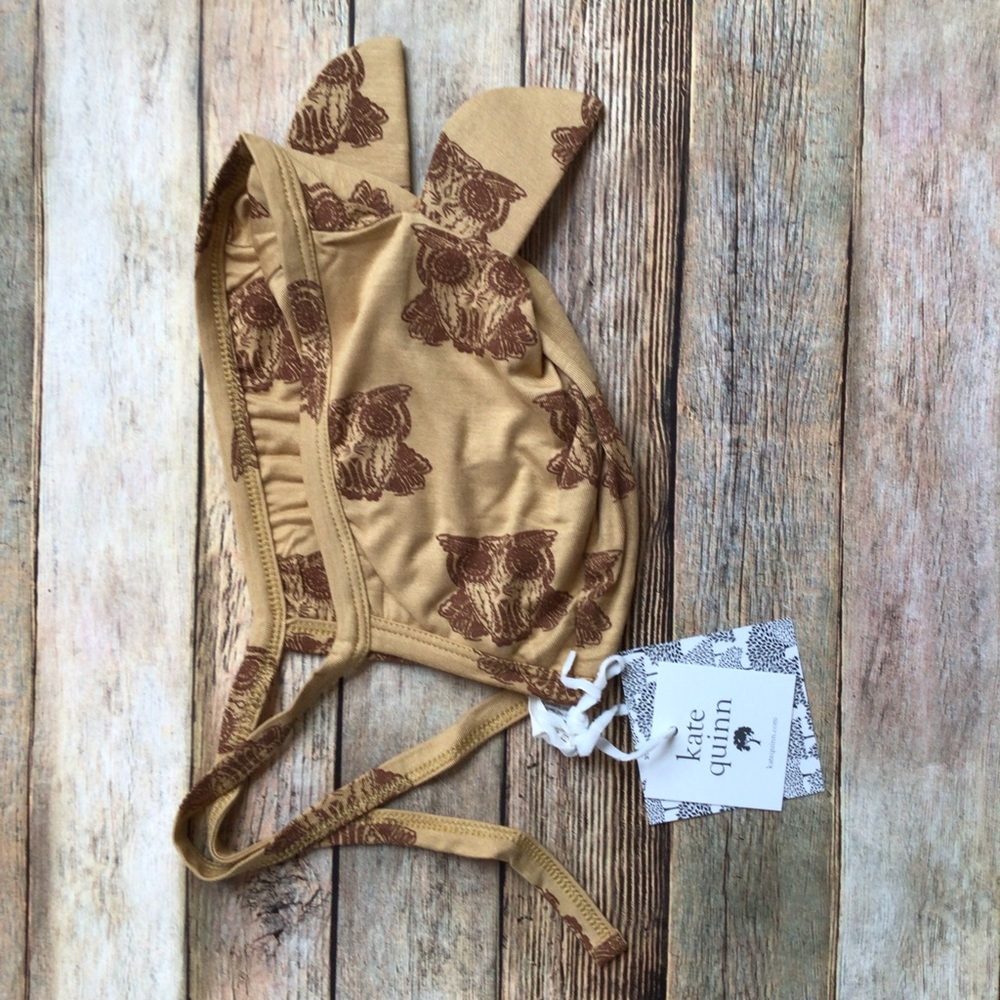 NWT Kate Quinn Bamboo Patina Owl Bear Hat